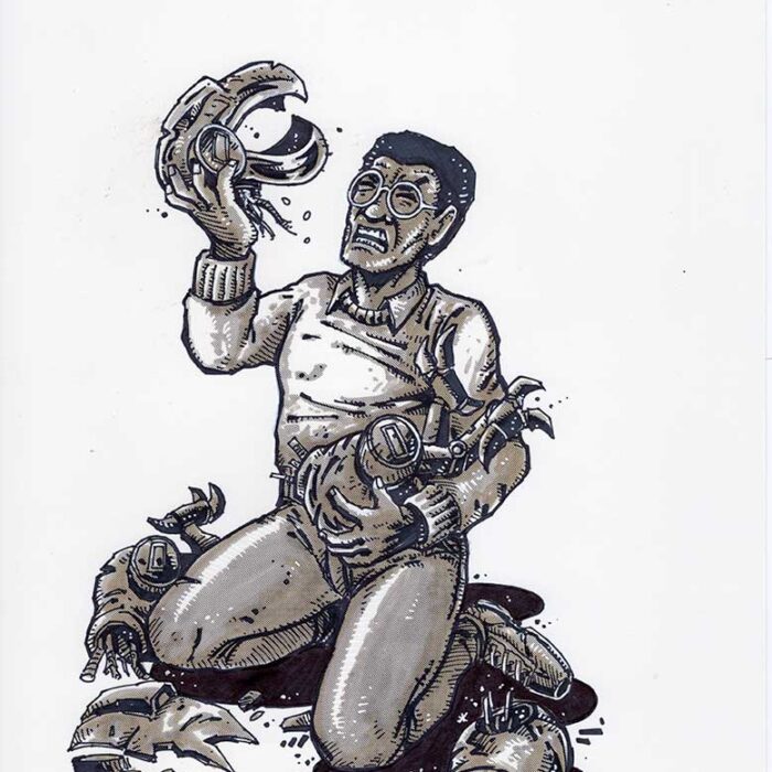 NECA Baxter Stockman with Mousers – Original Art for Mirage Studios Inspired Collectibles Line