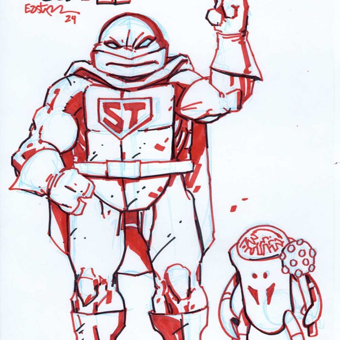 NECA Super Turtle and Domeoid – Original Art Layouts/Roughs for Mirage Studios Inspired Collectibles Line