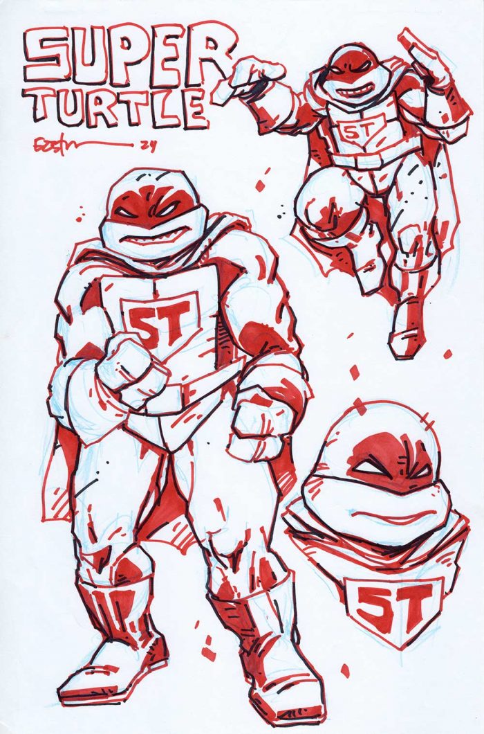 NECA Super Turtle – Original Art Layouts/Roughs for Mirage Studios Inspired Collectibles Line