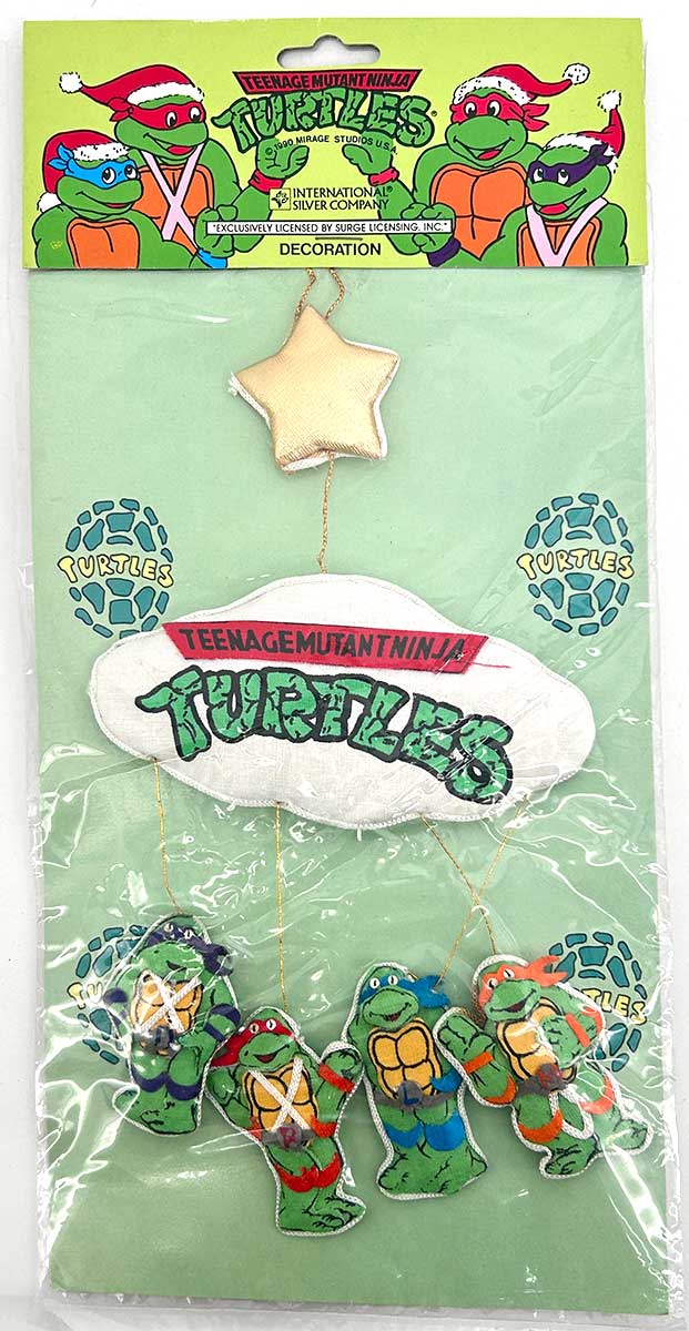 1990 Stuffed Fabric Mobile Style Ornament – all Four TMNT