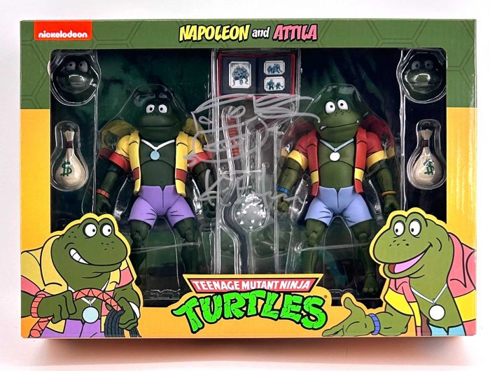 NECA TMNT(Cartoon) – Napoleon and Attila 2 pack – SIGNED with TMNT Headsketch