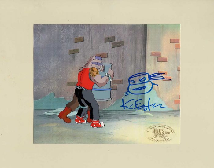 TMNT Original Production Animation Art – SIGNED with a Headsketch Remarque