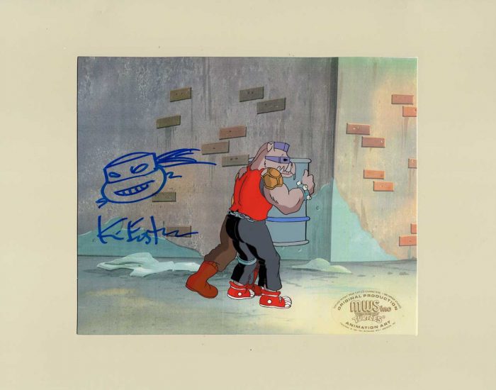 TMNT Original Production Animation Art – SIGNED with a Headsketch Remarque