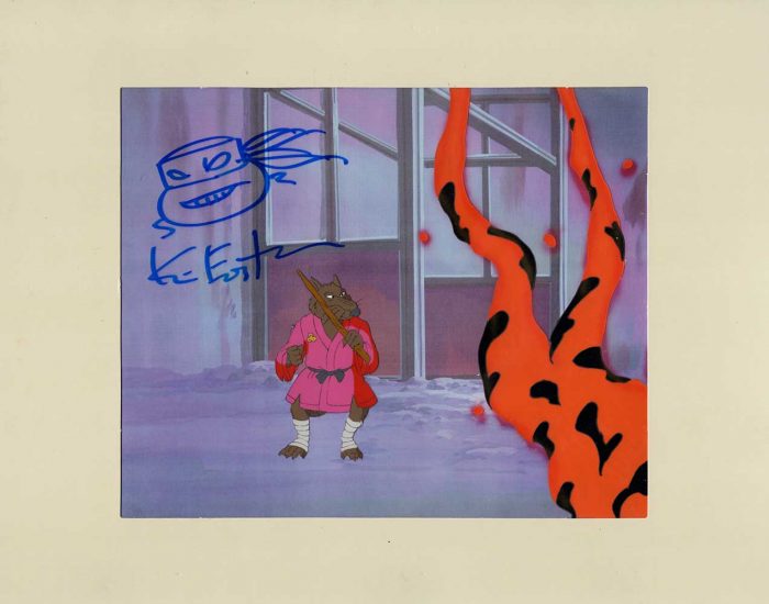 TMNT Original Production Animation Art – SIGNED with a Headsketch Remarque