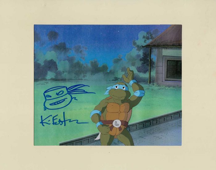 TMNT Original Production Animation Art – SIGNED with a Headsketch Remarque