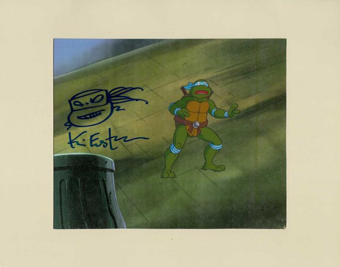 TMNT Original Production Animation Art – SIGNED with a Headsketch Remarque