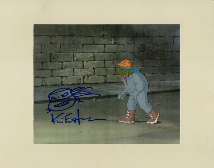 TMNT Original Production Animation Art – SIGNED with a Headsketch Remarque