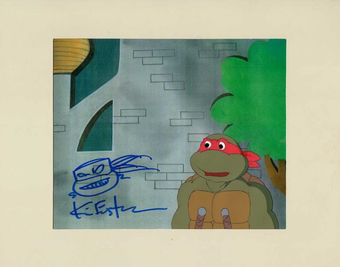 TMNT Original Production Animation Art – SIGNED with a Headsketch Remarque