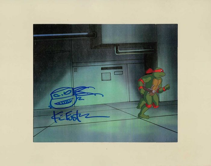 TMNT Original Production Animation Art – SIGNED with a Headsketch Remarque