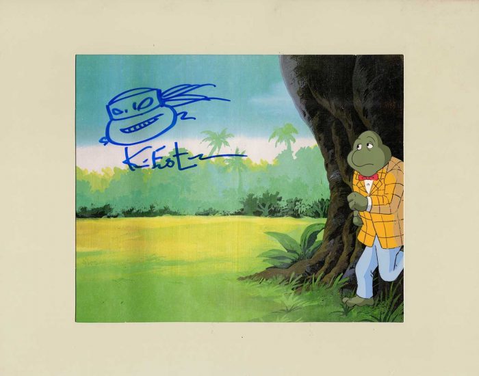 TMNT Original Production Animation Art – SIGNED with a Headsketch Remarque