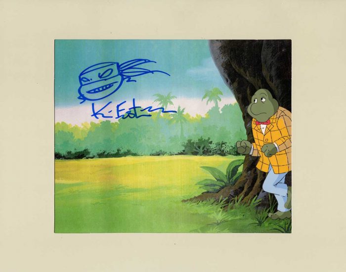 TMNT Original Production Animation Art – SIGNED with a Headsketch Remarque