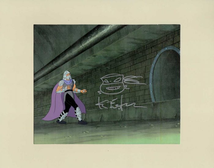 TMNT Original Production Animation Art – SIGNED with a Headsketch Remarque