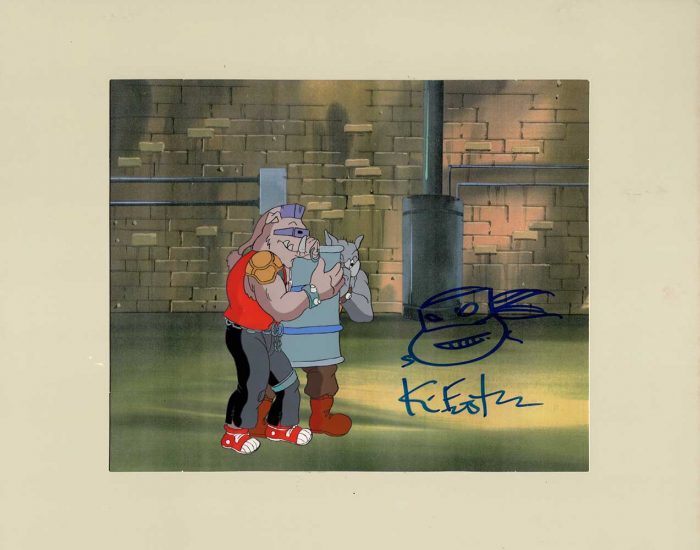 TMNT Original Production Animation Art – SIGNED with a Headsketch Remarque