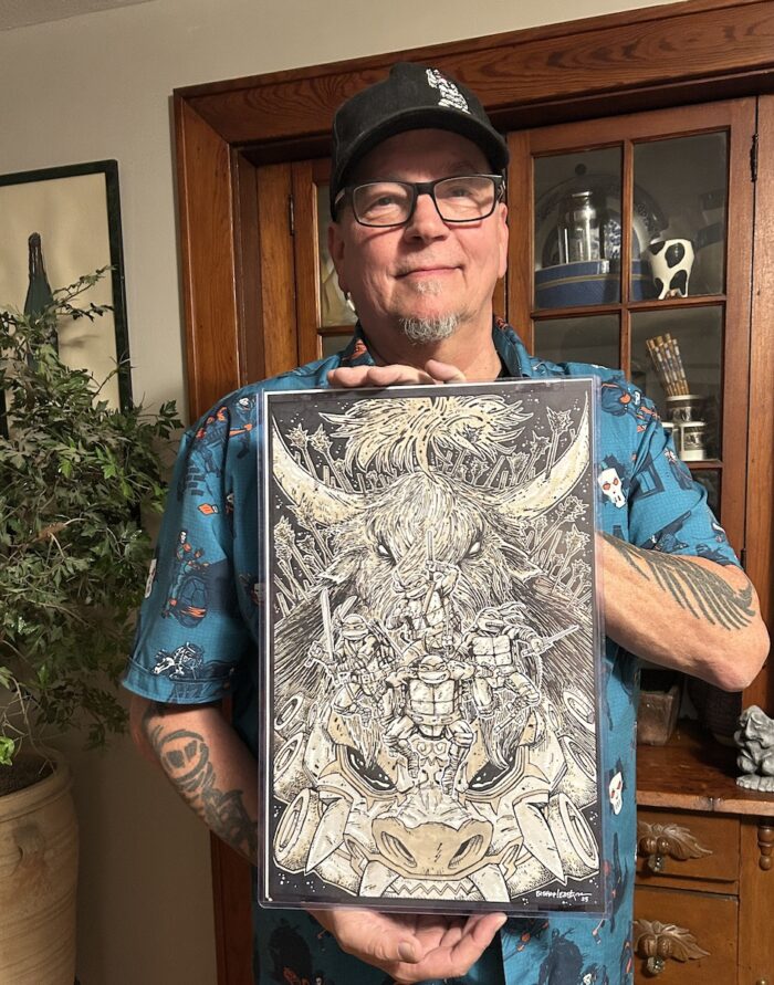 Stunning 2025 Original Cover Art –  TMNT VI Issue 13 Kevin Eastman Cover featuring all 4 Dudes