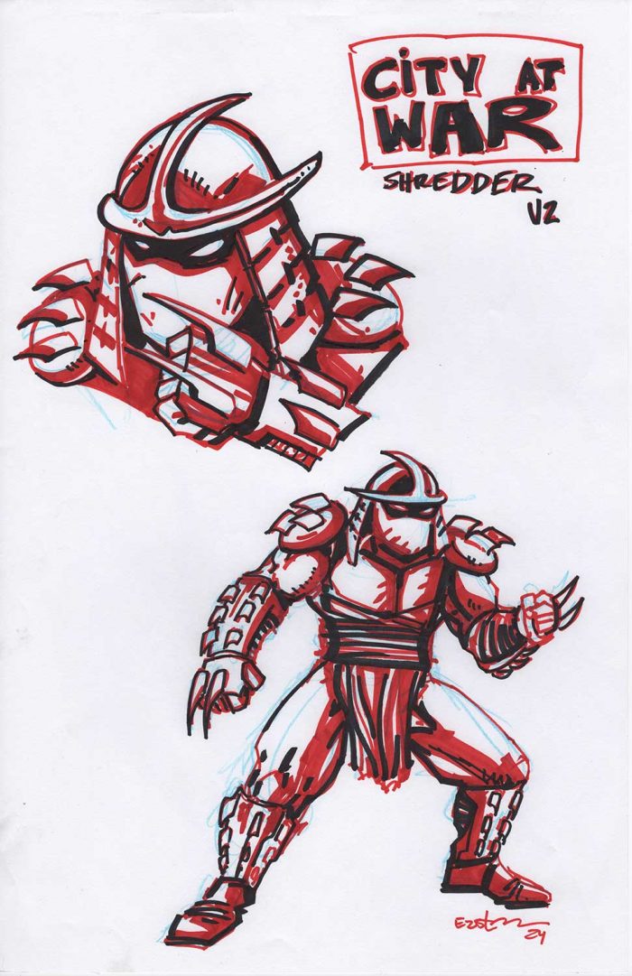 NECA Shredder – Original Art Layouts/Roughs for Mirage Studios Inspired Collectibles Line