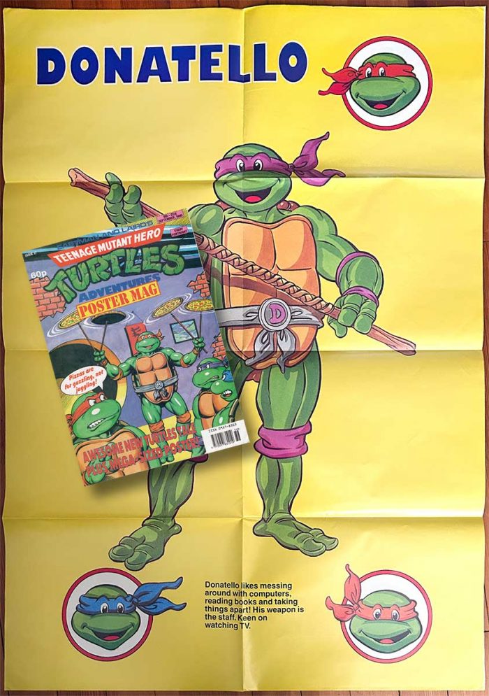 Teenage Mutant Hero Turtles Adventures Poster Mag 17, 1990 UK Publication