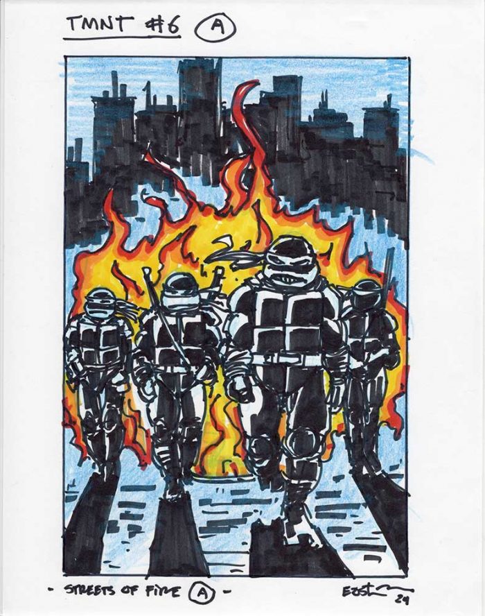 TMNT Book 6 Eastman Cover Concept Art #6A