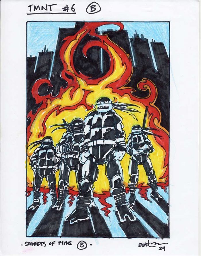 TMNT Book 6 Eastman Cover Concept Art #6B