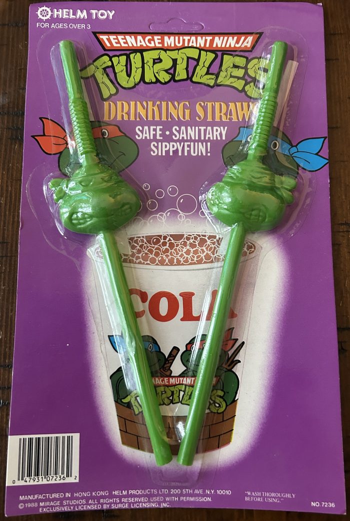 Vintage TMNT 1988 HELM TOY Drinking Straws – Safe Sanitary Sippy Fun !!!