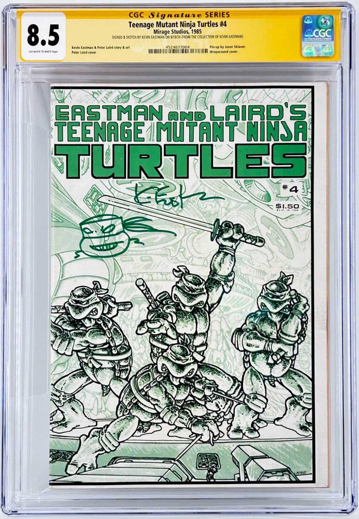 TMNT #4 CGC 8.5 1ST PRINT TMNT Mirage Studios 1985 Signature Series Signed