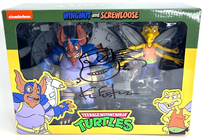 NECA TMNT(Cartoon) – Wingnut and Screwloose 7″ Action Figure – SIGNED with TMNT Headsketch and COA