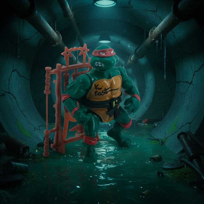 Michaelangelo – 1988 with weapons rack