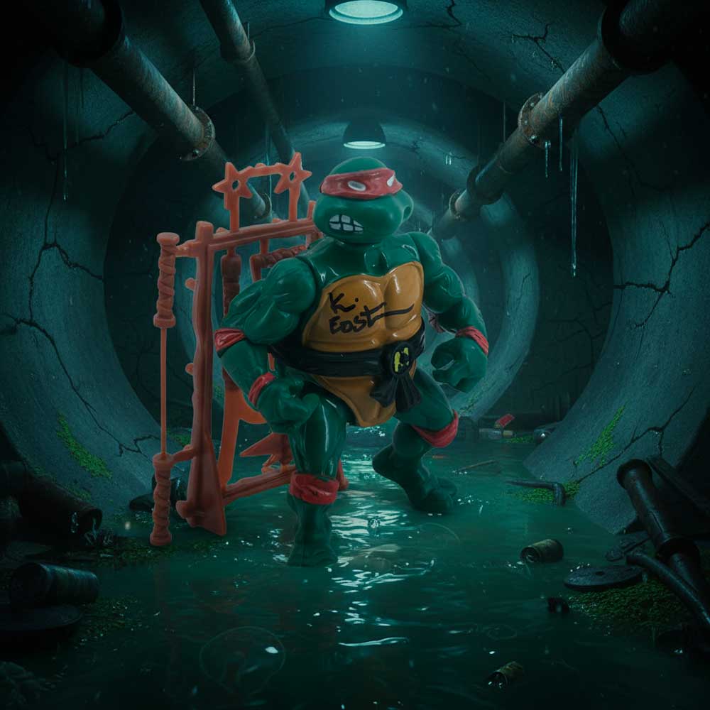 Michaelangelo - 1988 with weapons rack - Image 2