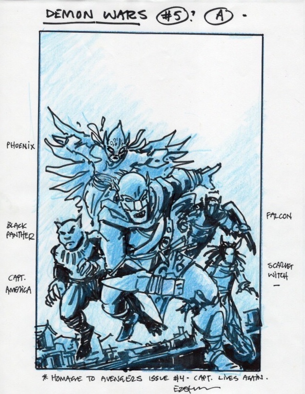 Marvel – DEMON WARS 2022 Cover Art Rough – SIGNED