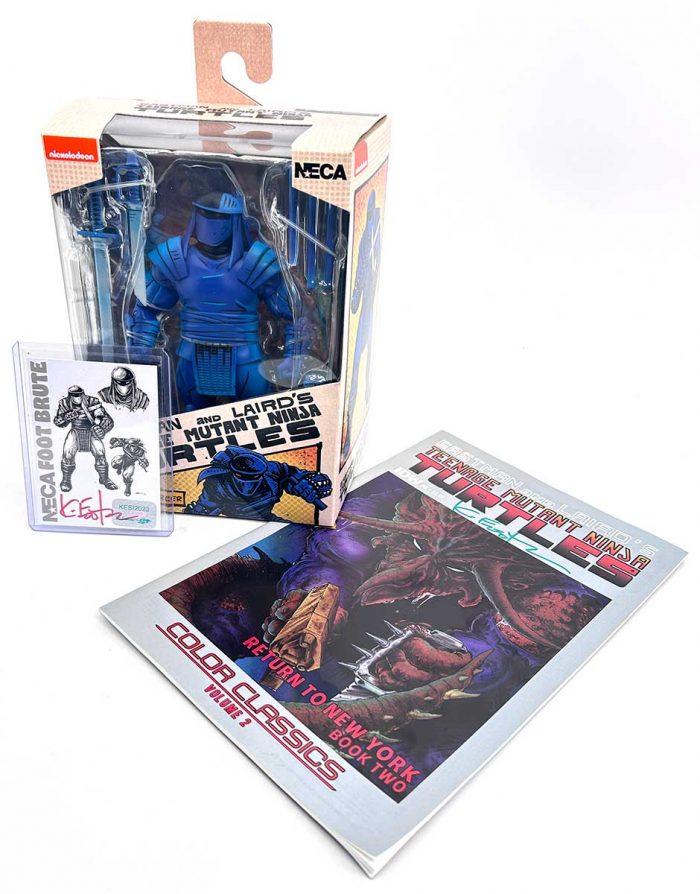NECA (Mirage Comics) FOOT ENFORCER – with Signed COA and Hologram Label AND Signed RTNY BOOK – Just $35