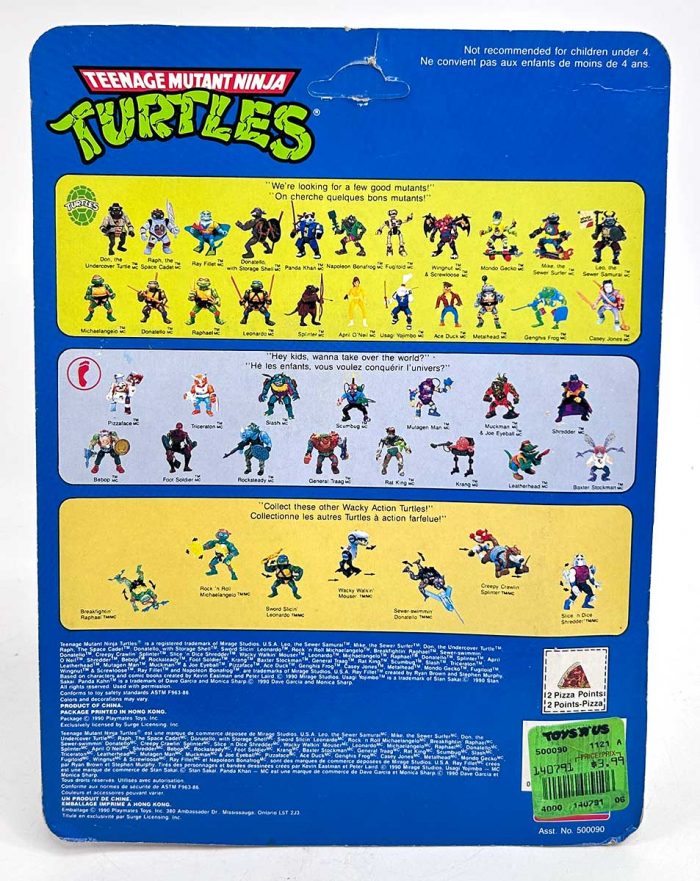 1990 Michaelangelo Canadian Variant on Unpunched Card