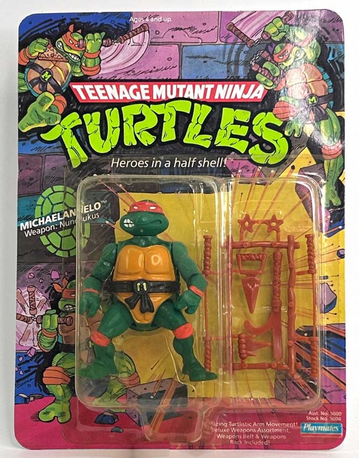 Mint On Unpunched Card (MOC) 1988 Hard Head Michaelangelo 10 Back