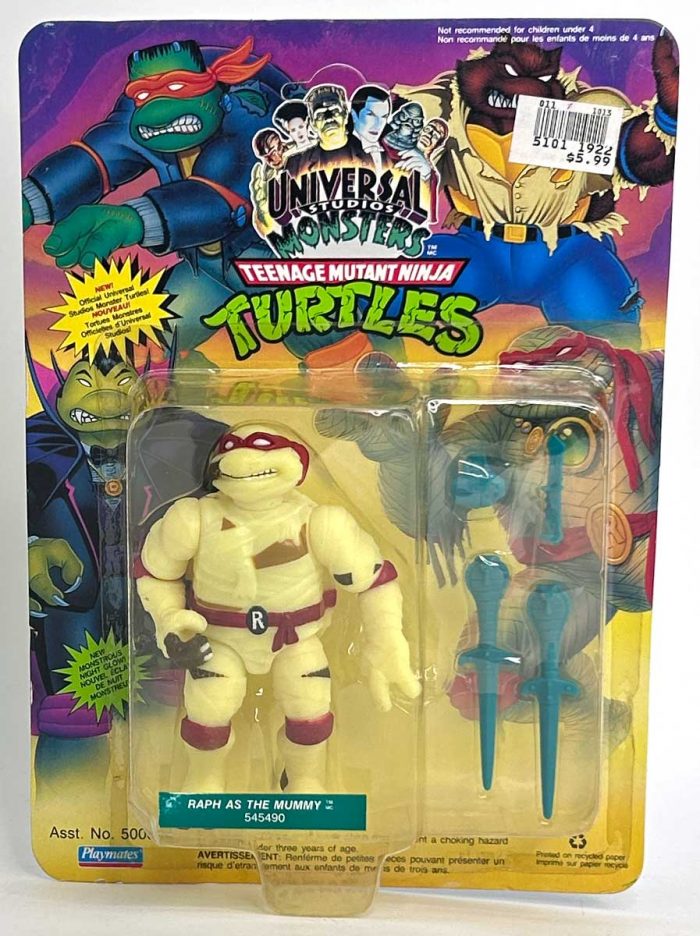 1993 Raphael as The Mummy  Canadian Variant MOC Unpunched Card