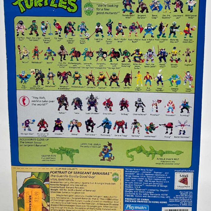 1991 Sergeant Bananas MOC Unpunched Card Excellent Condition