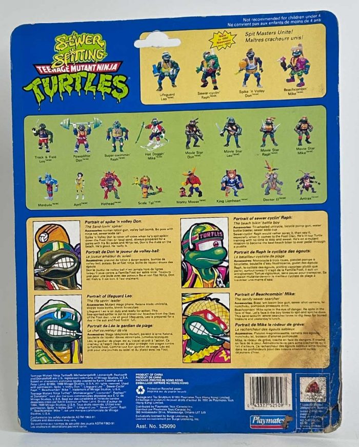 1992  TMNT Playmates Spike ‘n Volley Don Canadian Toy