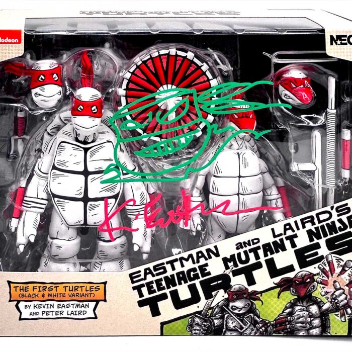 TMNT (Mirage Comics) – The 1st Turtles 40th Anniversary Black and White SIGNED and Remarqued with Hologram Label (2025 NECA/KESI Exclusive)