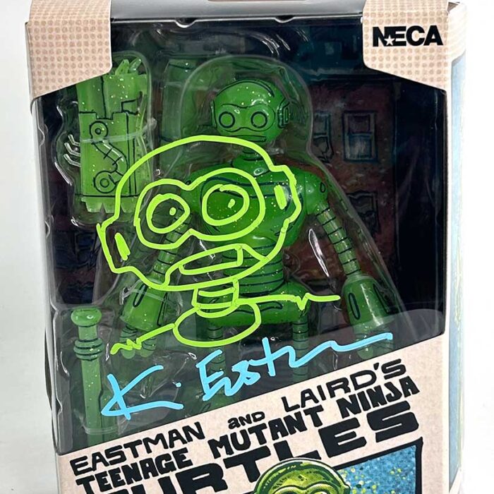 NECA TMNT (Mirage Comics) Glow In The Dark Transmat Fugitoid… Eastman Designed… with Signed with Head Sketch and Hologram COA