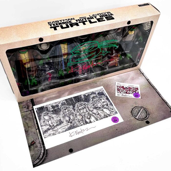 Limited Edition NECA TMNT Unmentionables Toys Signed and Remarqued plus a Bonus SIGNED Mini Print And Trading Card!