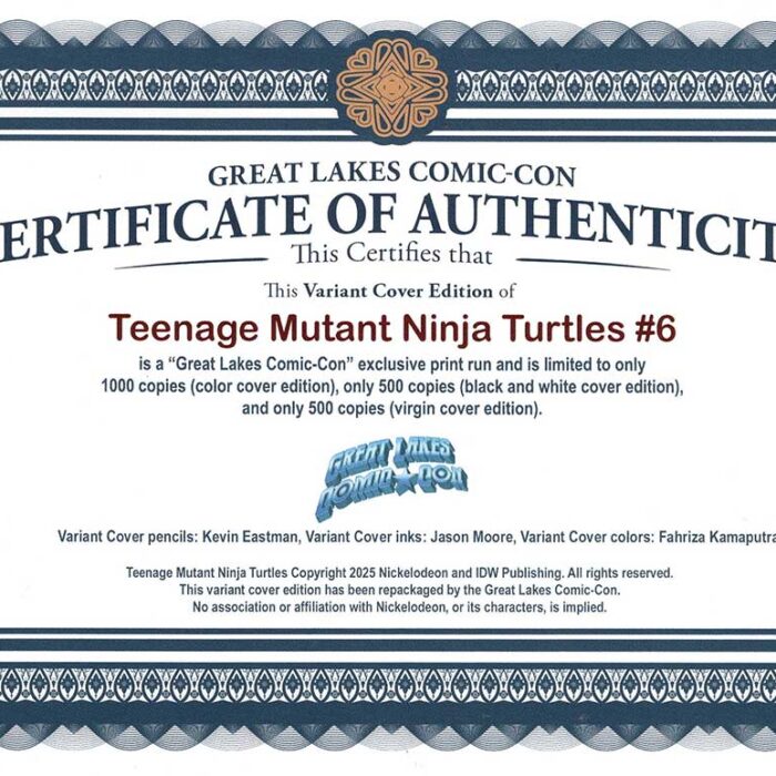 TMNT Issue 6 Great Lakes Comic Con Variant SIGNED