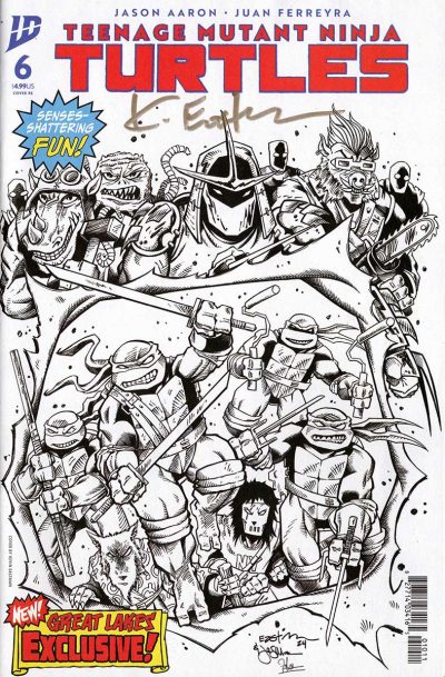 TMNT Issue 6 Great Lakes Comic Con Black and White Cover Variant SIGNED