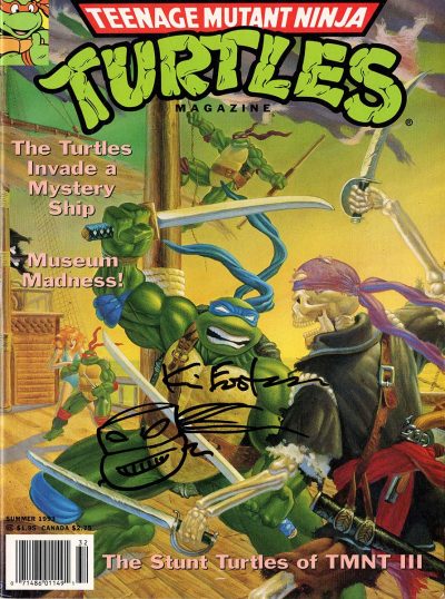 Teenage Mutant Ninja Turtles Magazine  Summer 1993 Signed with a headsketch remarque