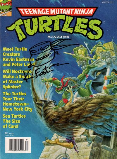 Teenage Mutant Ninja Turtles Magazine  Winter 1991 Signed with a headsketch remarque