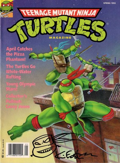 Teenage Mutant Ninja Turtles Magazine  Spring 1992 Signed with a headsketch remarque