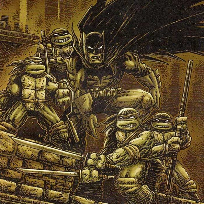 SIGNED and Framed Mini Print with Hologram COA DARK NIGHTS featuring TMNT and Batman