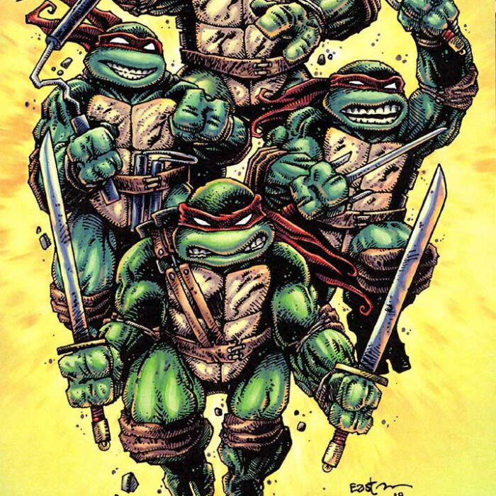 SIGNED and Framed Mini Print with Hologram COA TMNT 2019 Eastman Art