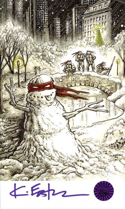 SIGNED and Framed Mini Print with Hologram COA Snow Ninja - Image 2