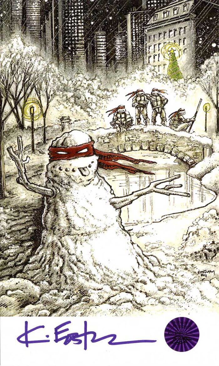 SIGNED and Framed Mini Print with Hologram COA Snow Ninja