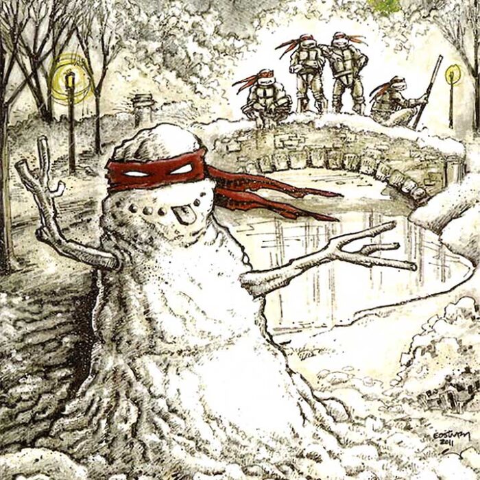 SIGNED and Framed Mini Print with Hologram COA Snow Ninja