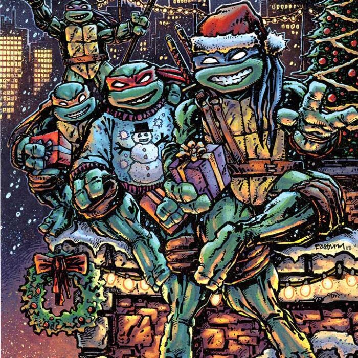 SIGNED and Framed Mini Print with Hologram COA Eastman TMNT Holidays Whimsy