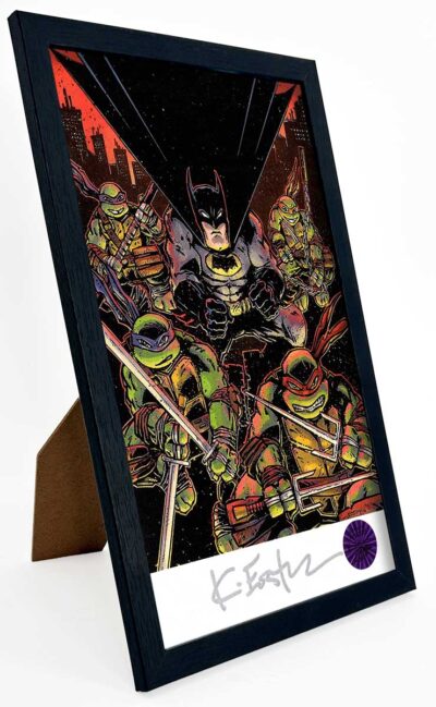 SIGNED and Framed Mini Print with Hologram COA TMNT and Batman