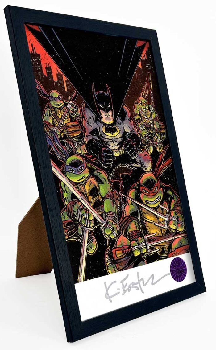 SIGNED and Framed Mini Print with Hologram COA TMNT and Batman